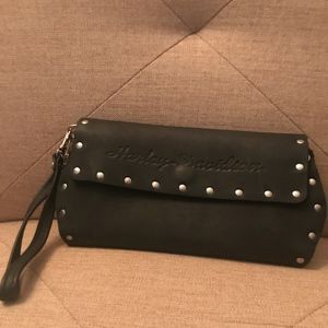 Harley Davidson Leather Wristlet Purse